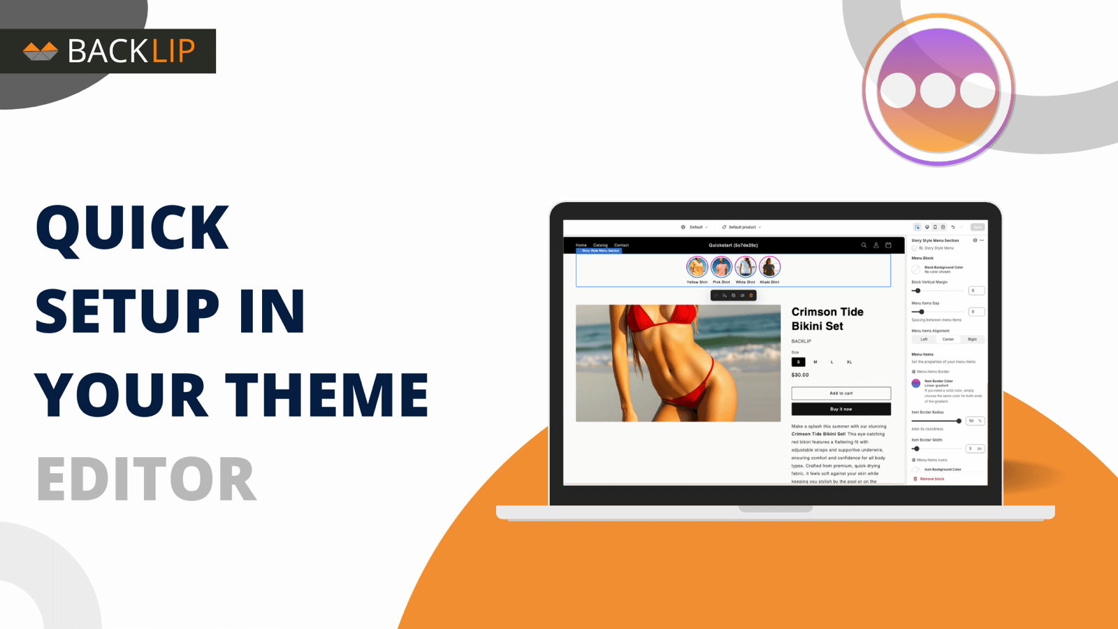 BL Story Style Menu : Quick Setup In Your Theme Editor