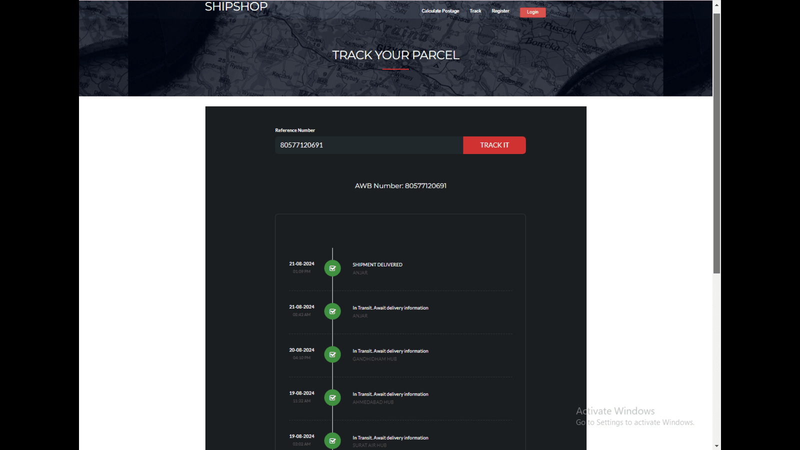 Shipshop Order Tracking
