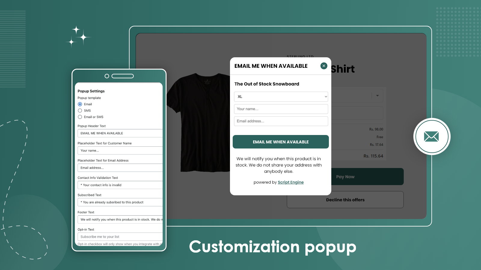 Customize Back in Stock Notification to match your brand guide.