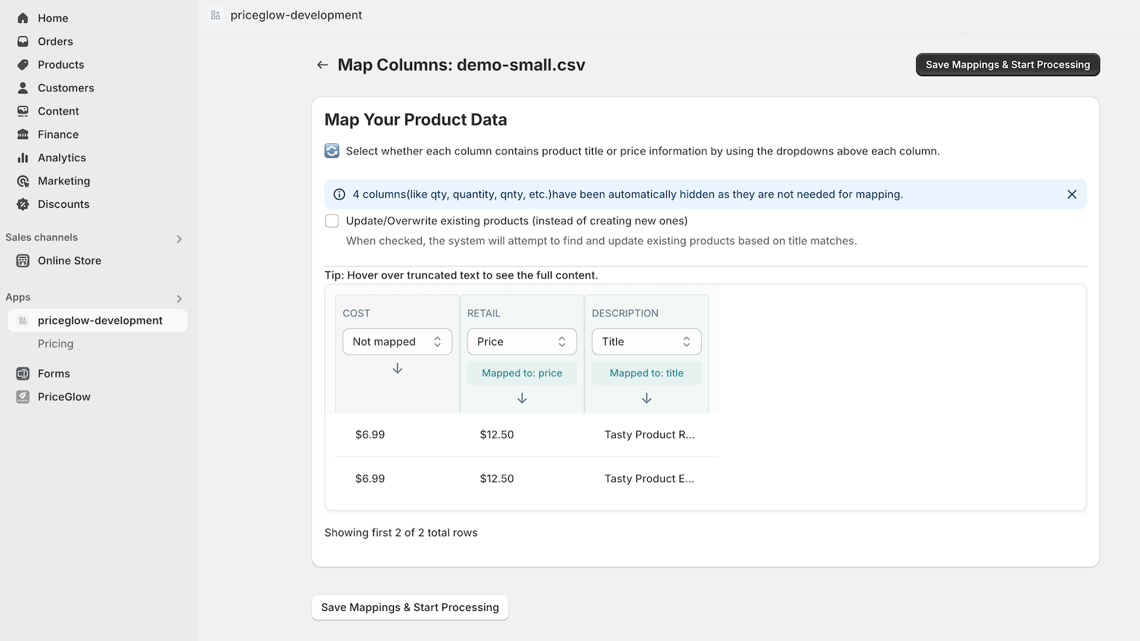 Automatically map your product import data