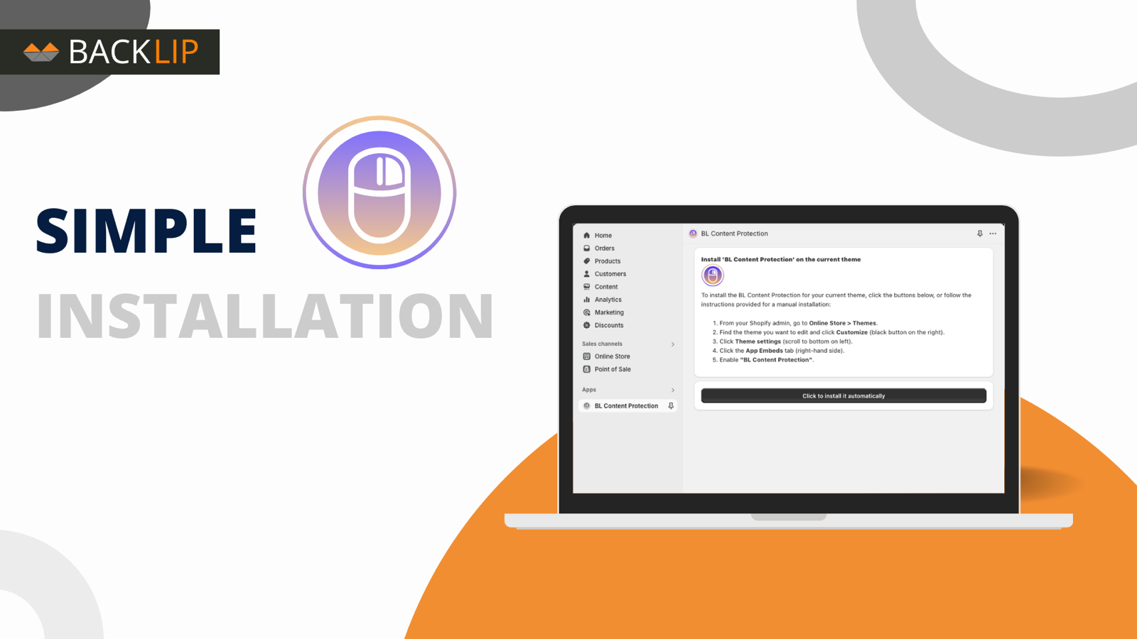 BL Content Protection : Simple Installation