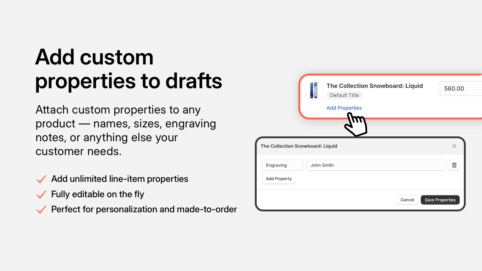 Add Shopify Line Item Properties to Draft Order