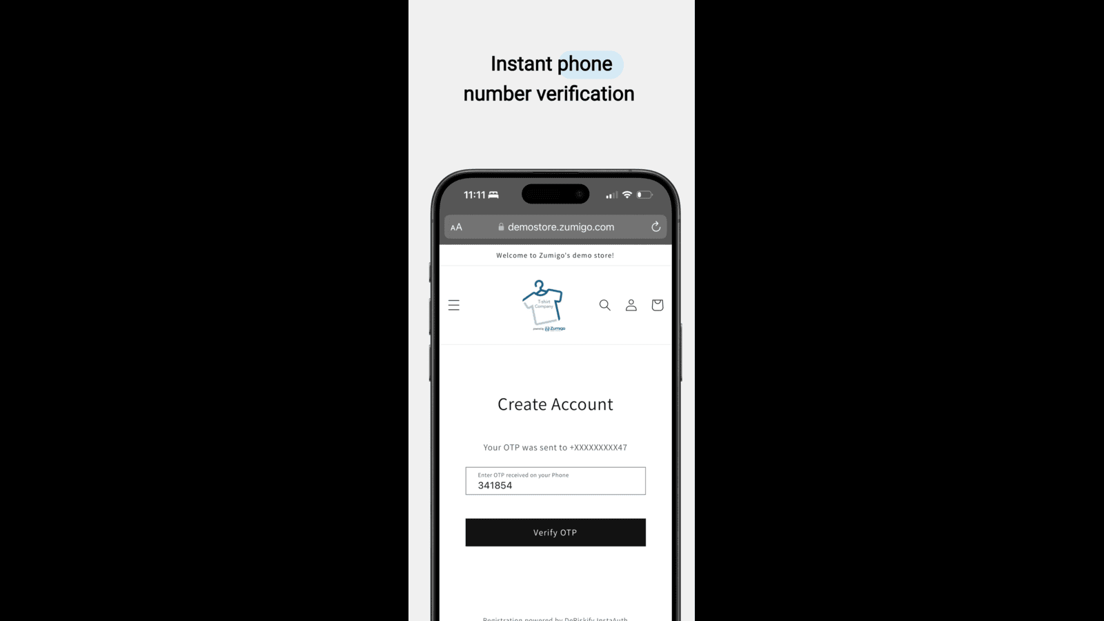 Instant phone number verification 