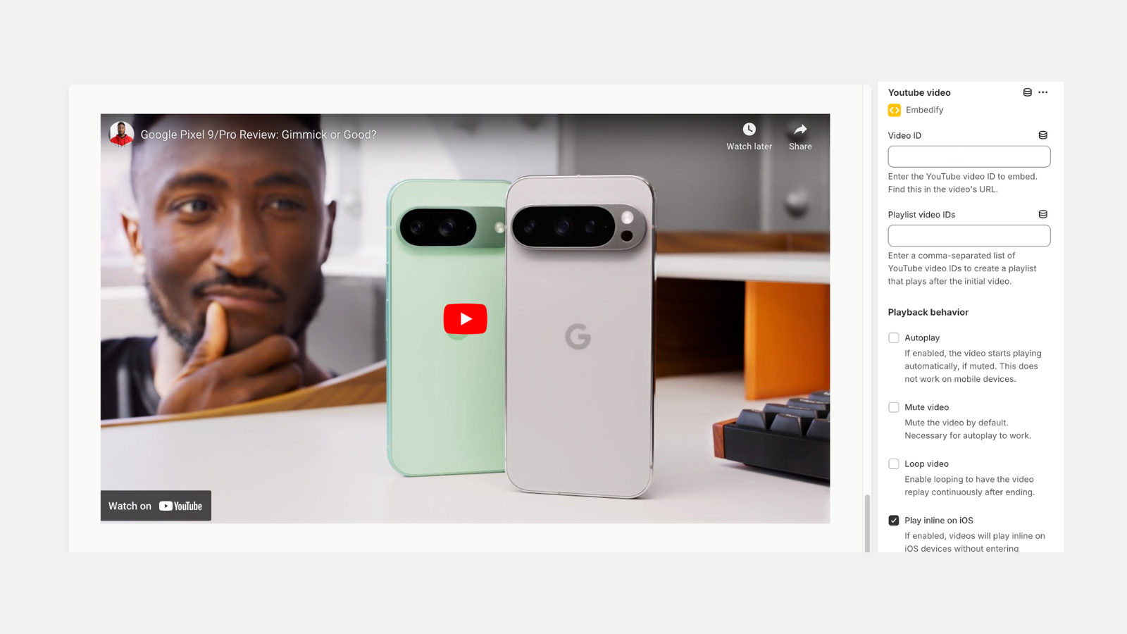 Embed youtube videos on your store