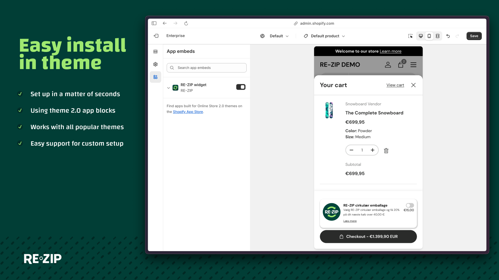 Easy install in theme