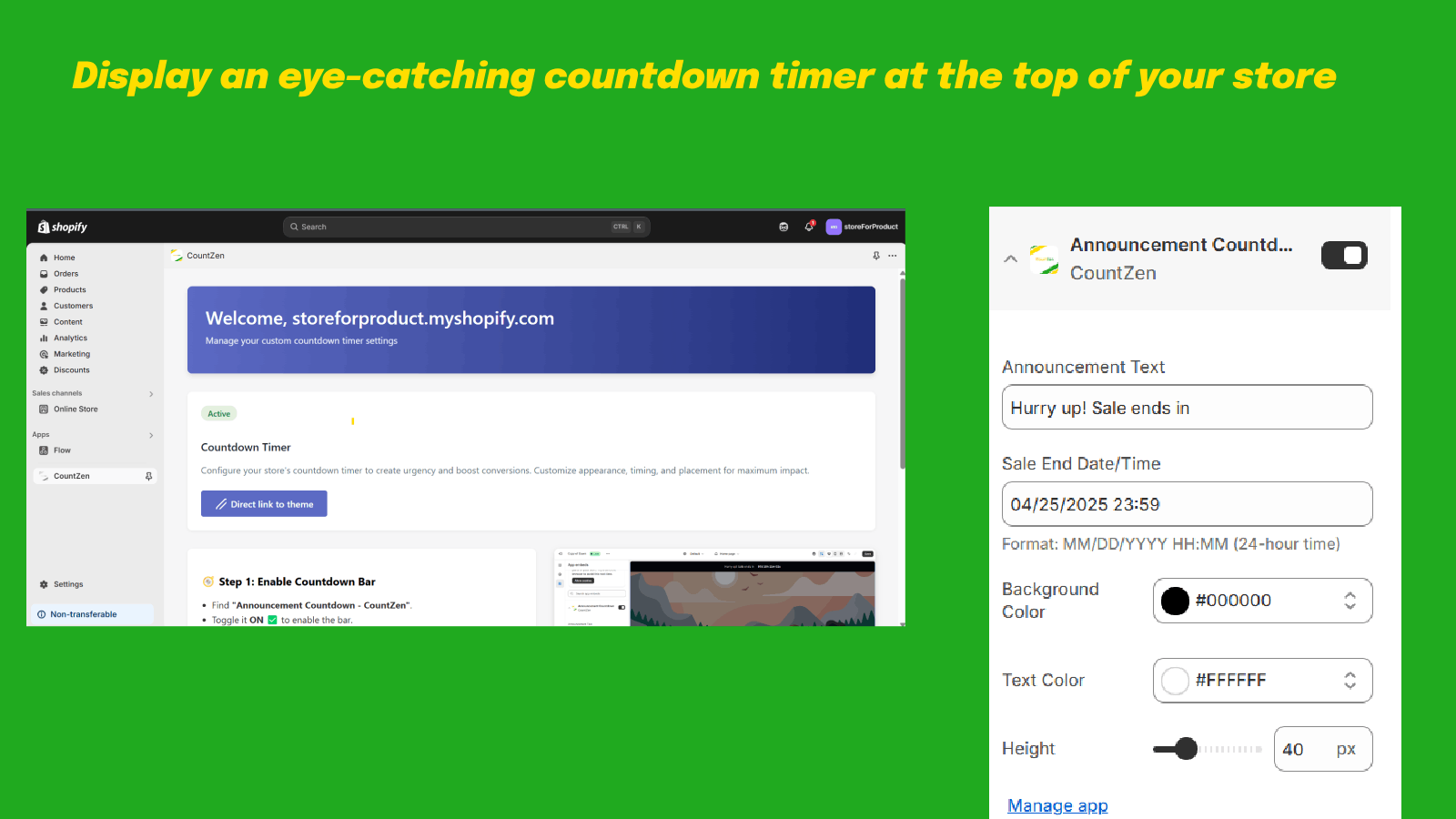 CountZen announcement banner display