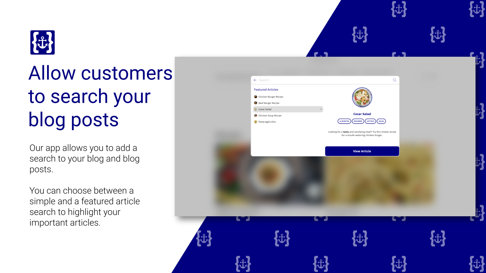 Allow your customers to search your blog posts.