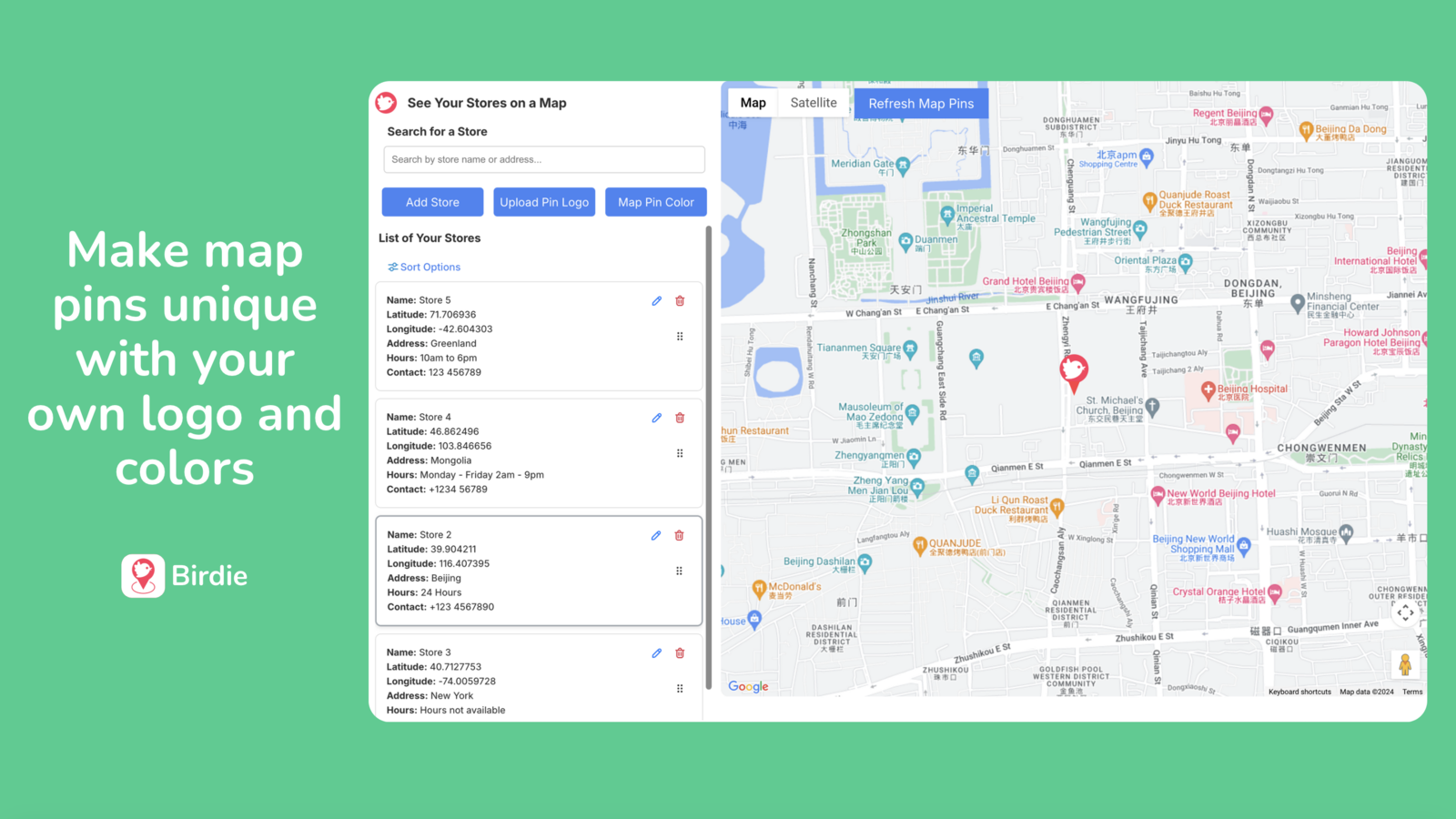 Make map pins stand out with your own logo and colors easily