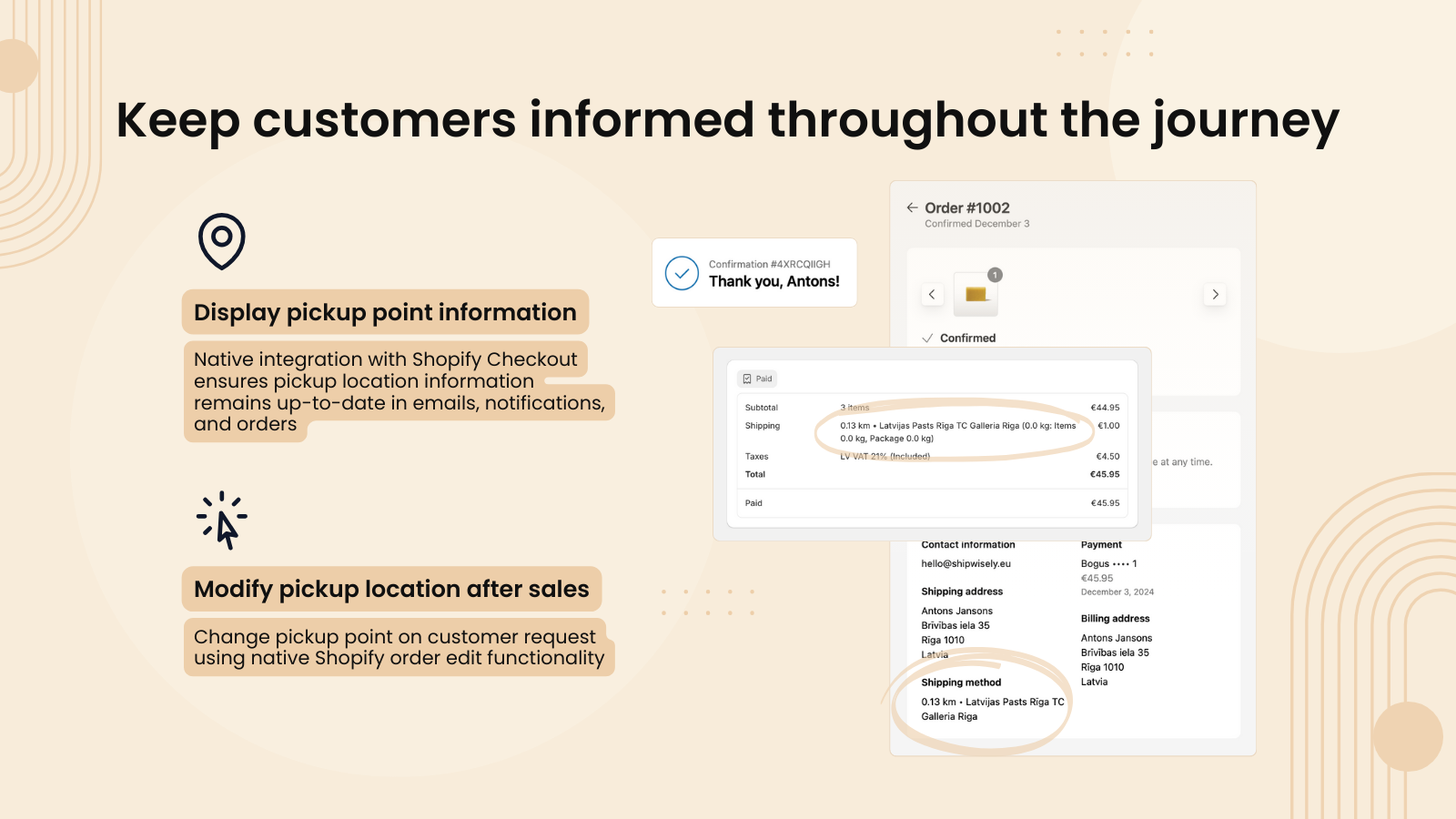 Keep customers informed throughout the journey