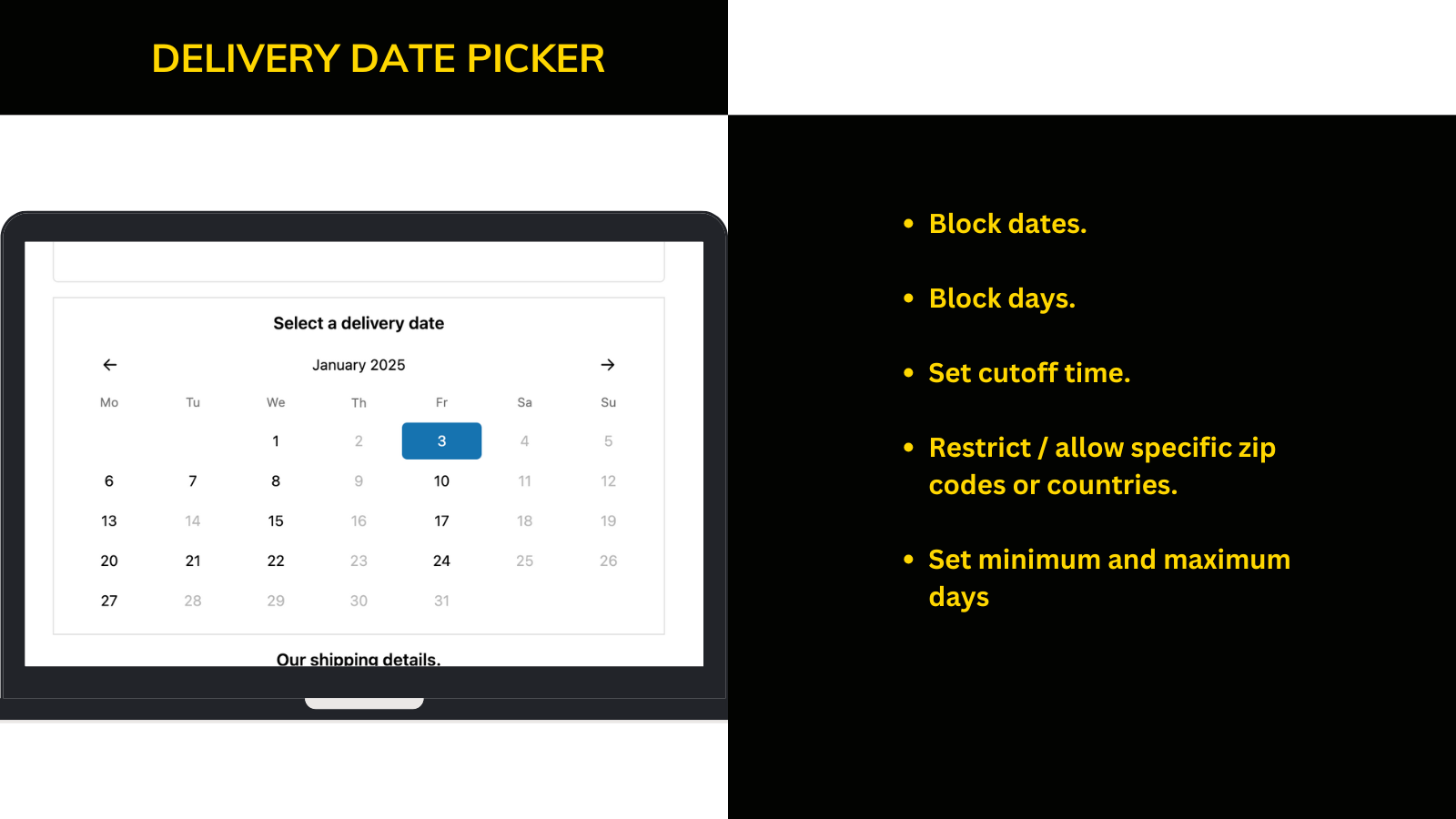 delivery date checkout upsell AOV