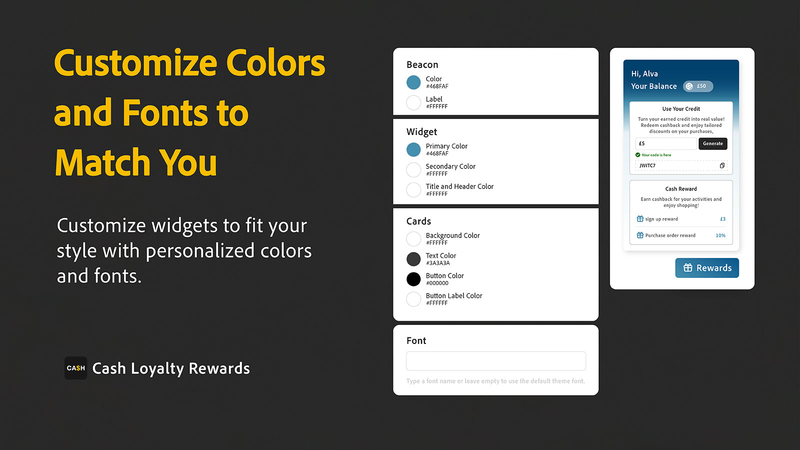 loyalty widget customization