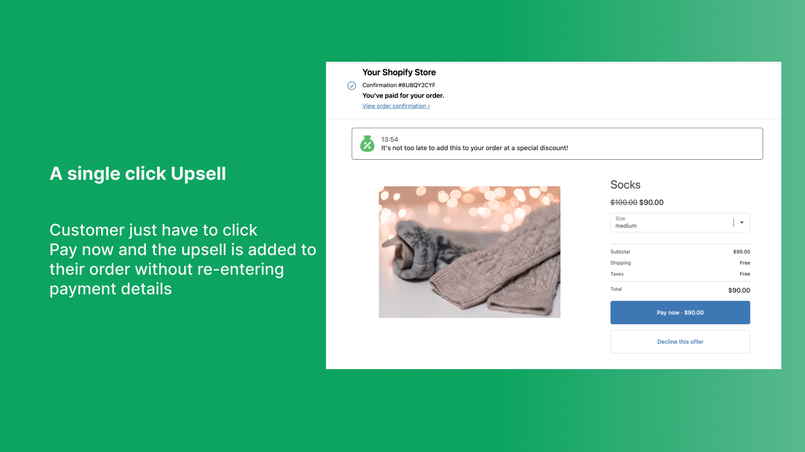 a single click upsell