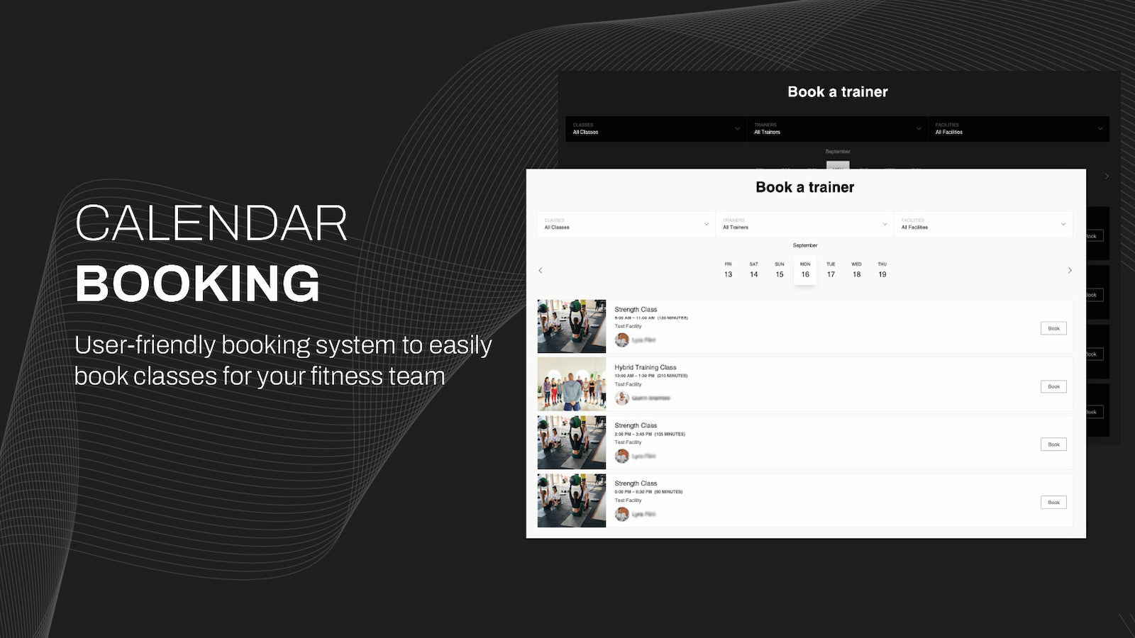User-friendly booking system to easily book fitness classes