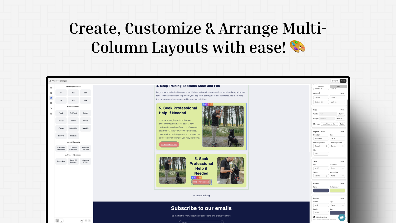 multi column layout