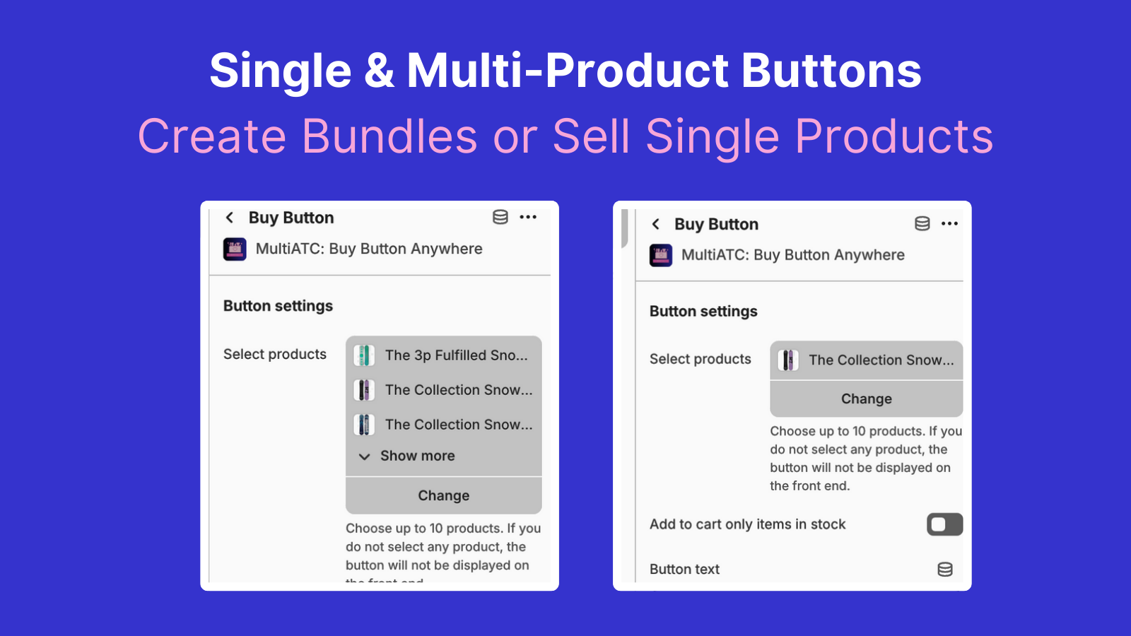 Single & Multiple product buttons