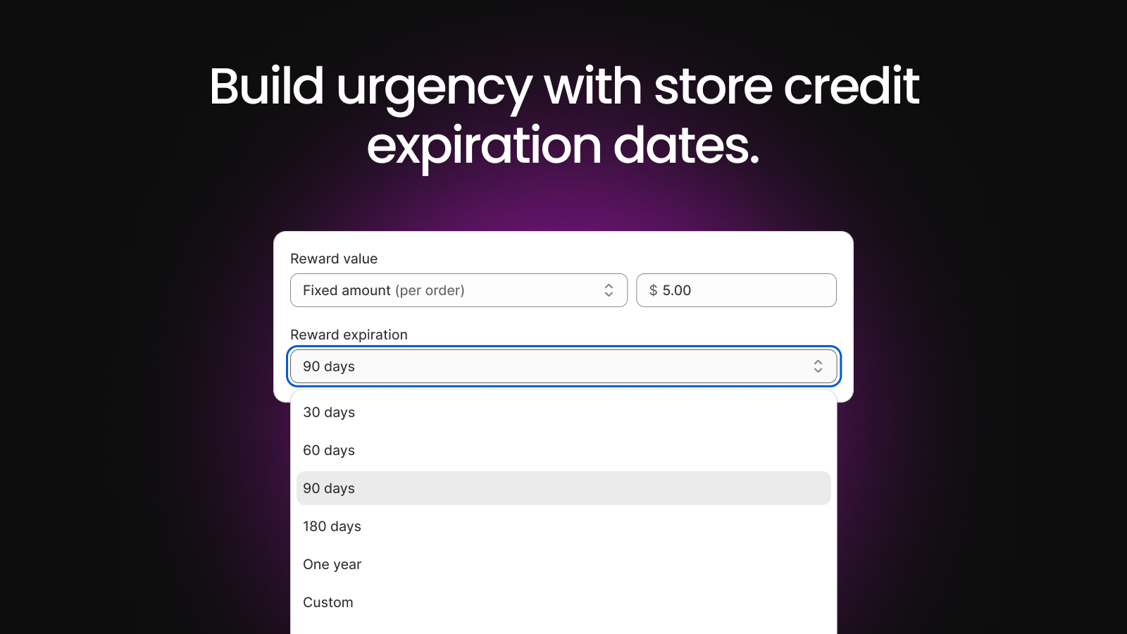 Build urgency with store credit expiration dates.
