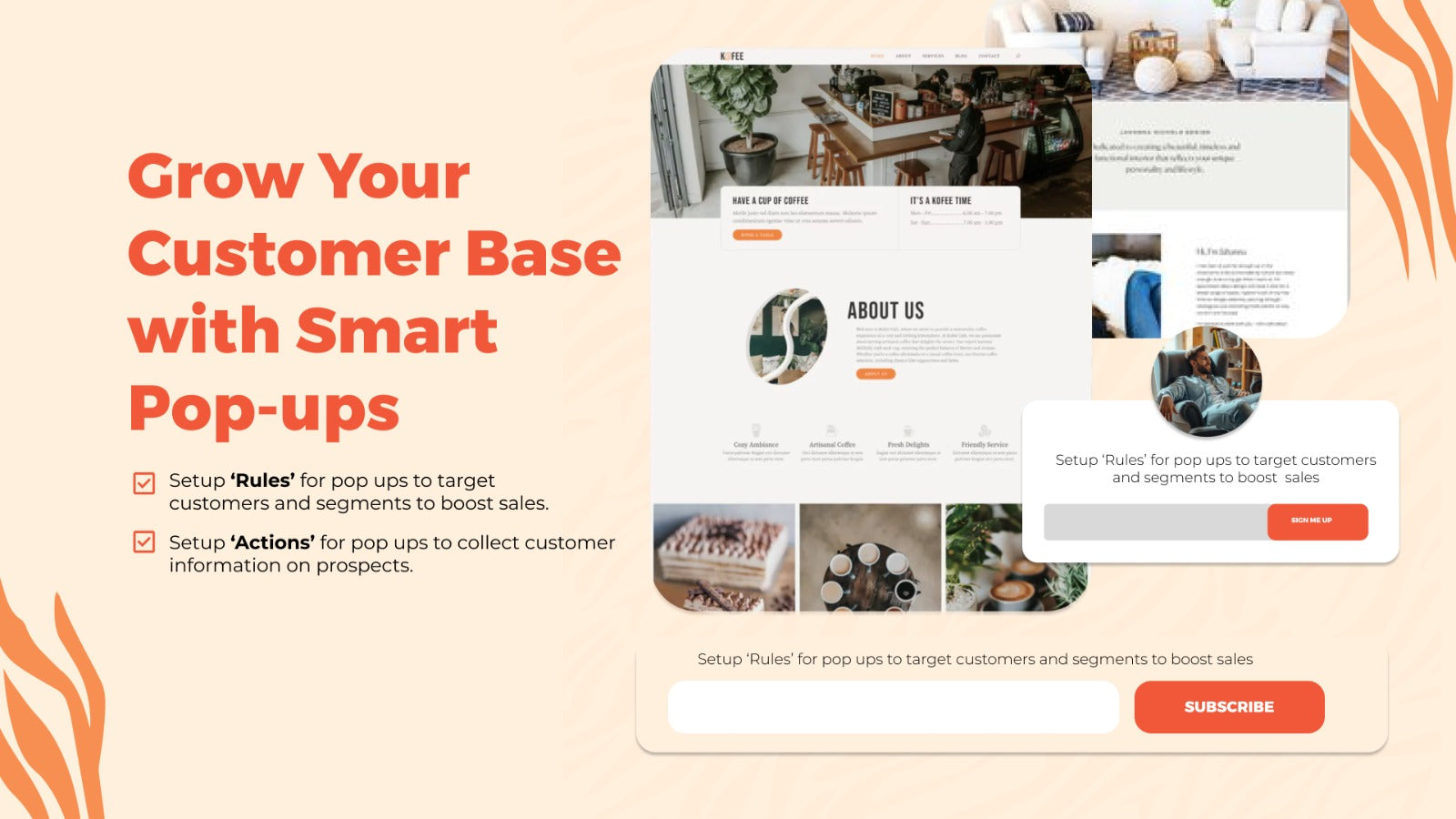The screenshot shows the 'Edit Popup' section for customizing po