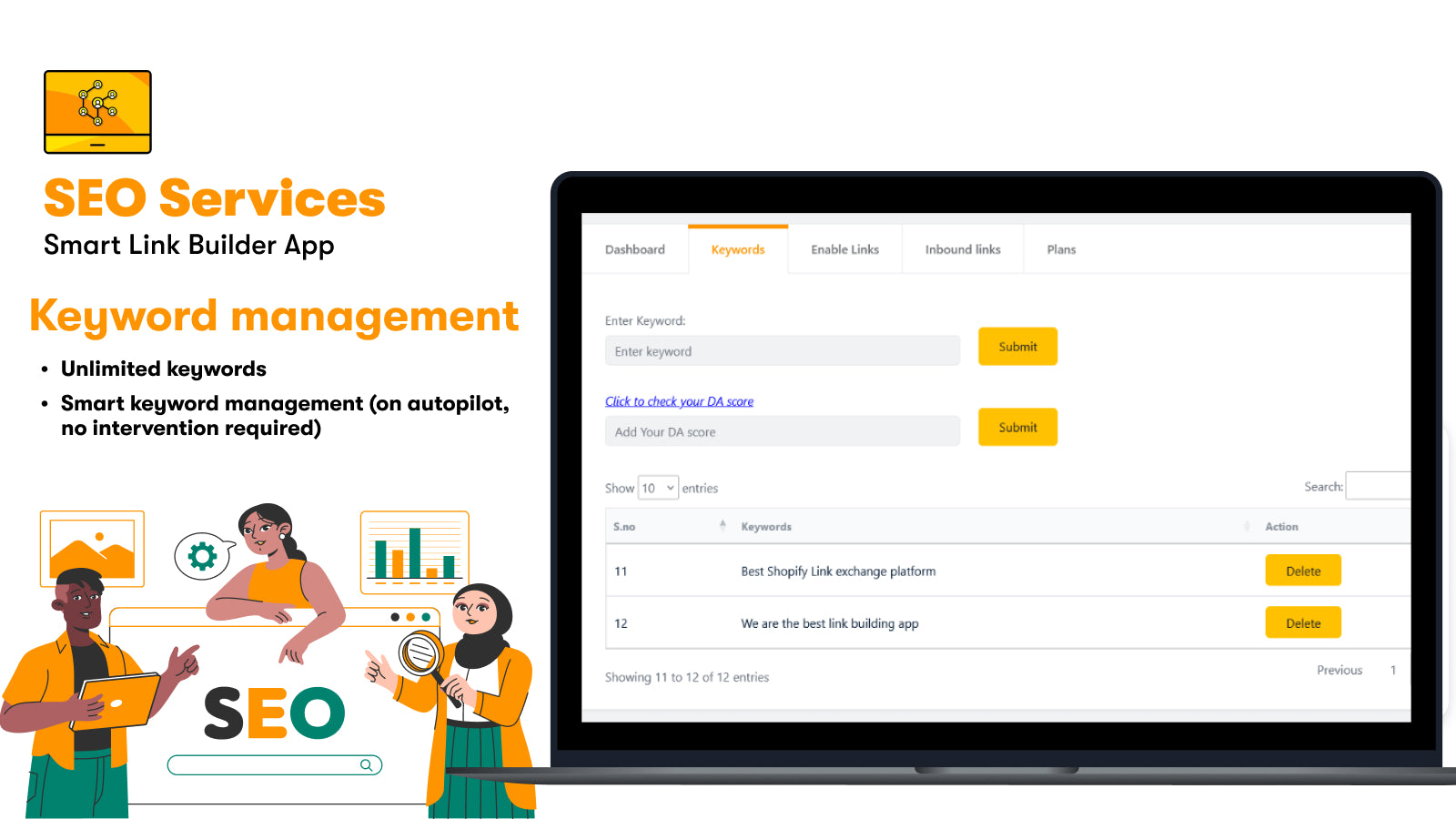 Smart keyword management with unlimited keywords