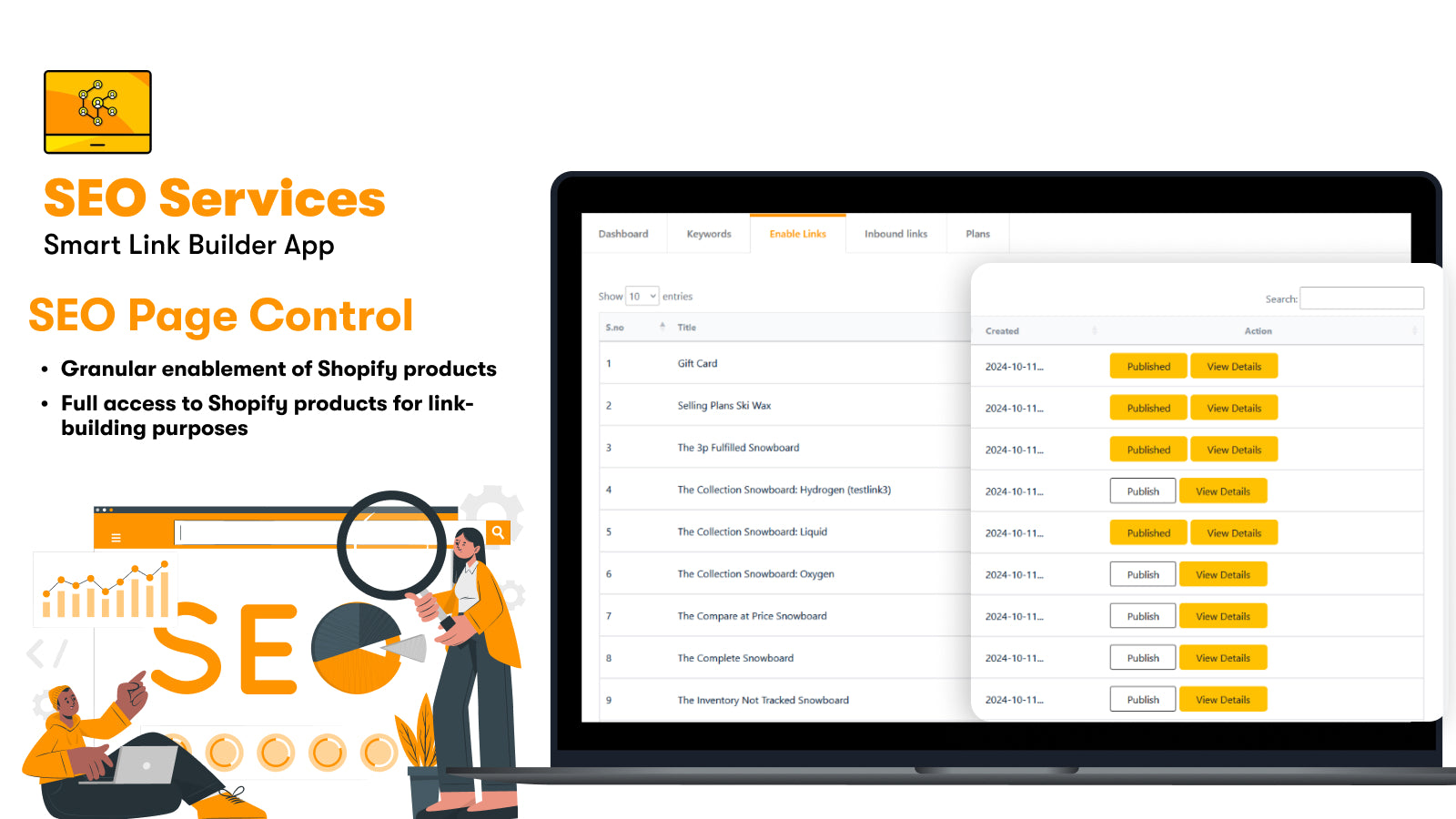 Inbound and outbound links granular control and analytics 