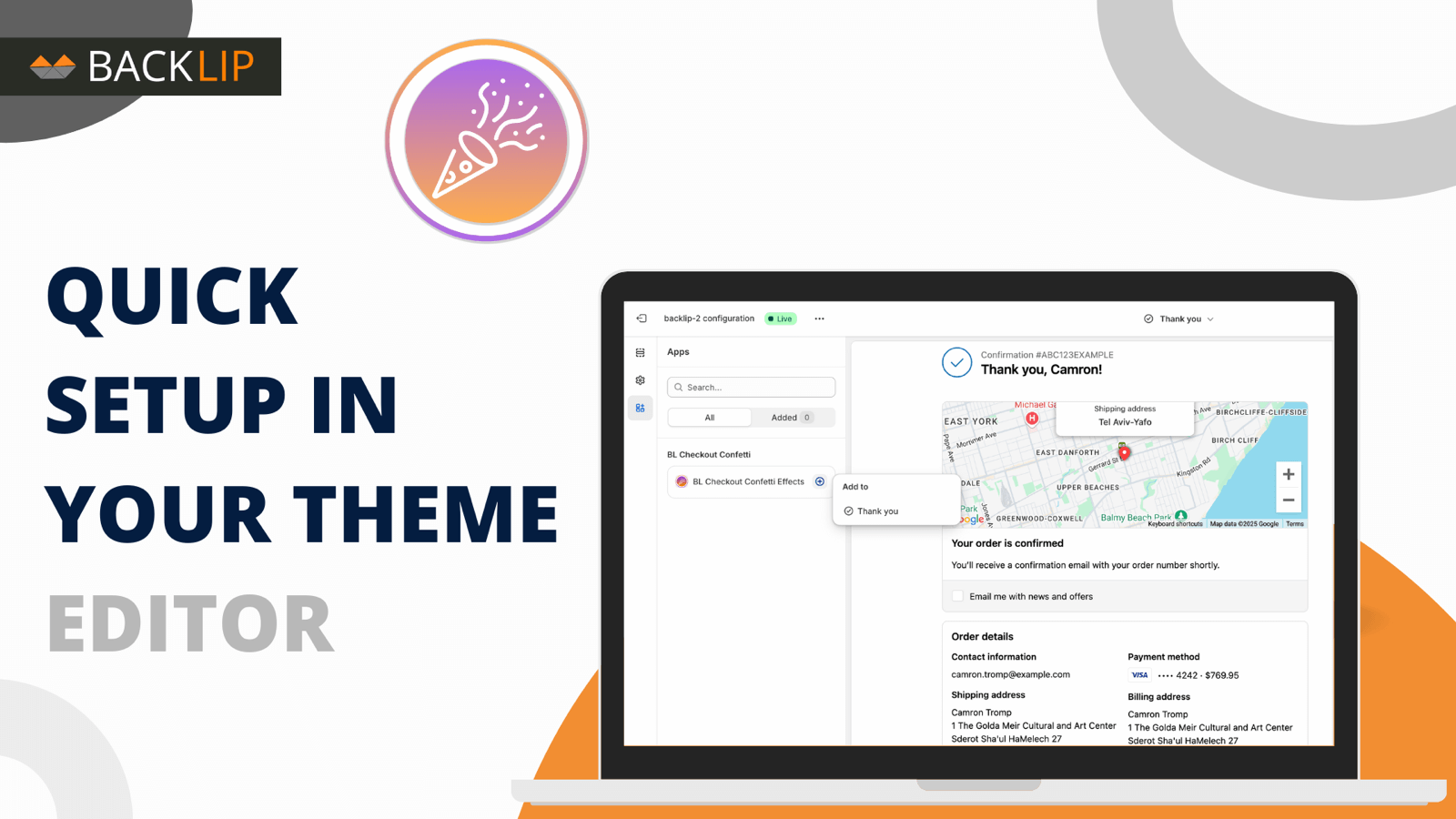 BL Confetti Checkout Effects - Quick Setup In Theme Editor.