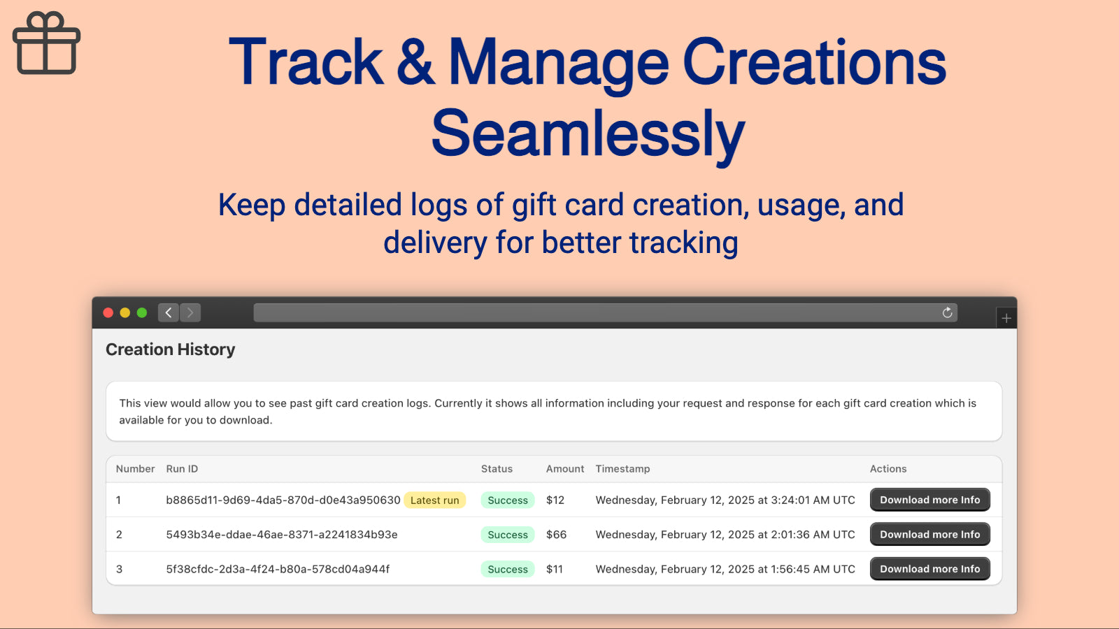 Track and manage creations seamlessly