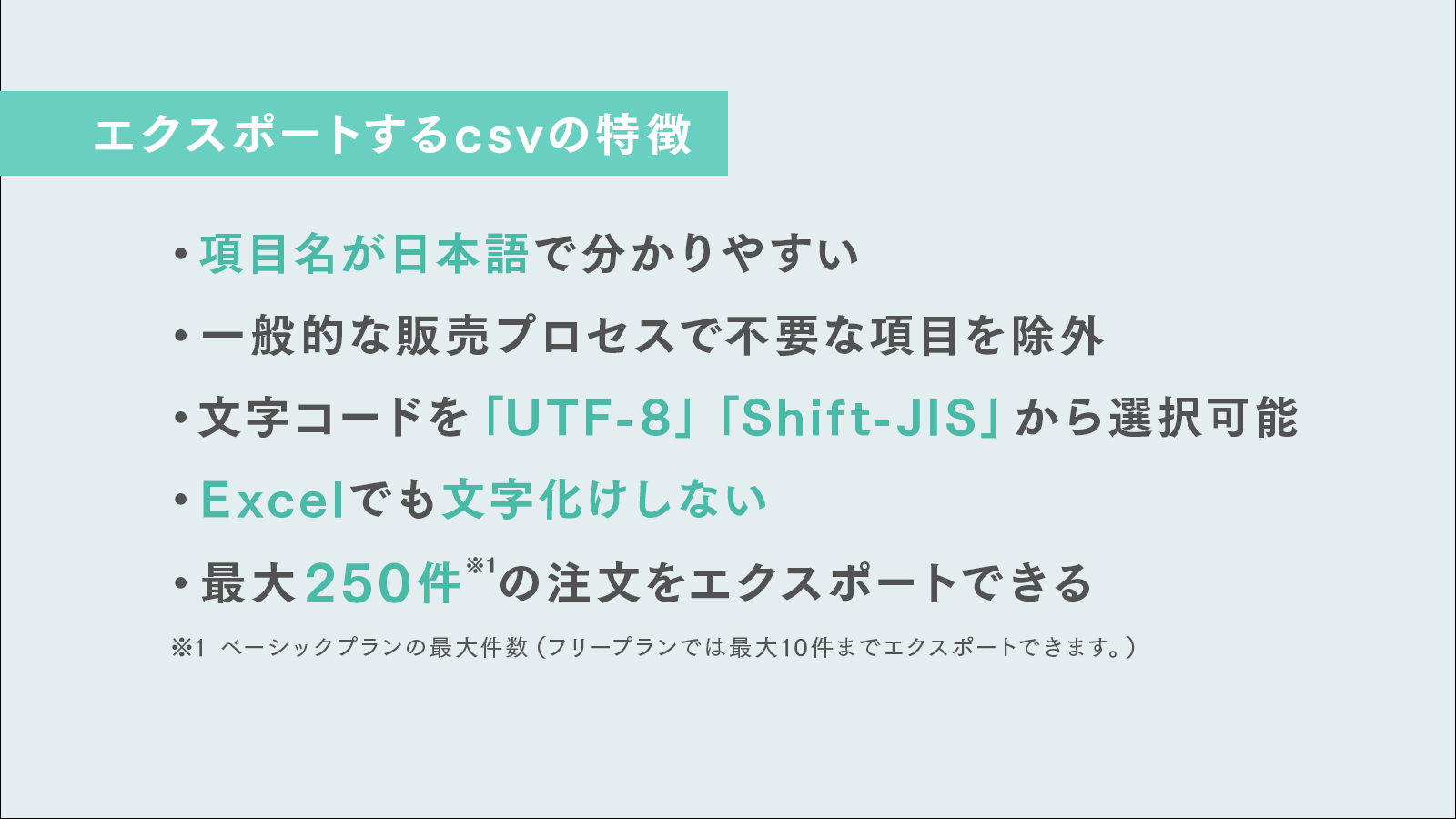 日本語、発送業務短縮、Shift-JIS対応、最大250件まで対応。