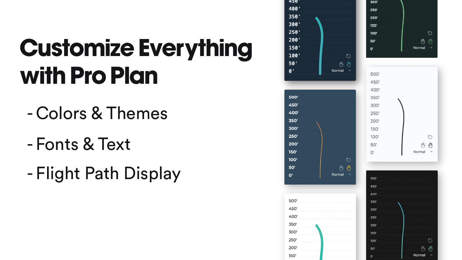 Pro Plan: Customize flight paths with multiple themes, colors & 