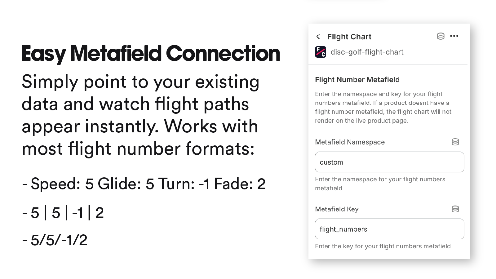 Easy Metafield setup connects flight data in multiple formats