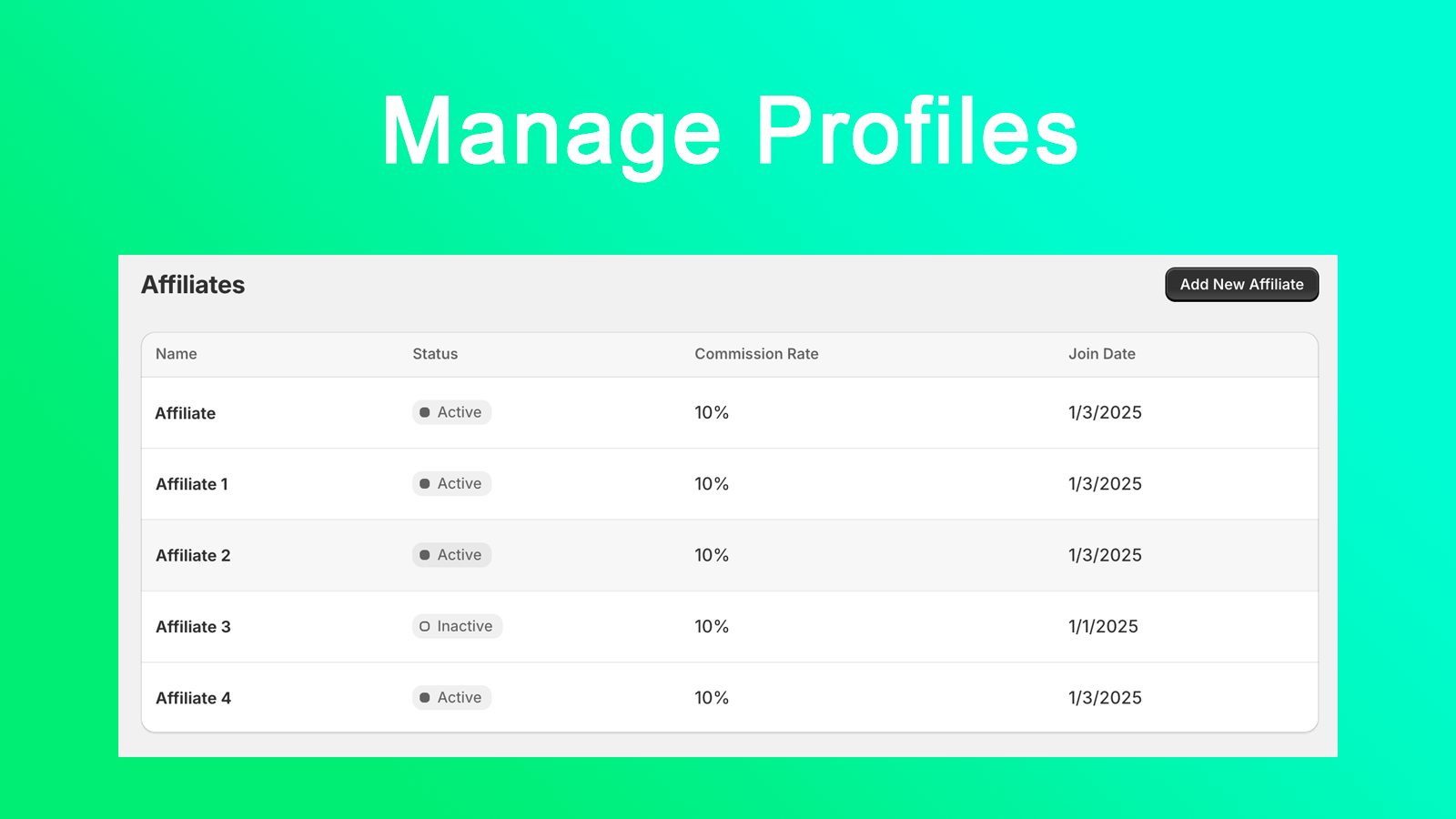 Manage Profiles