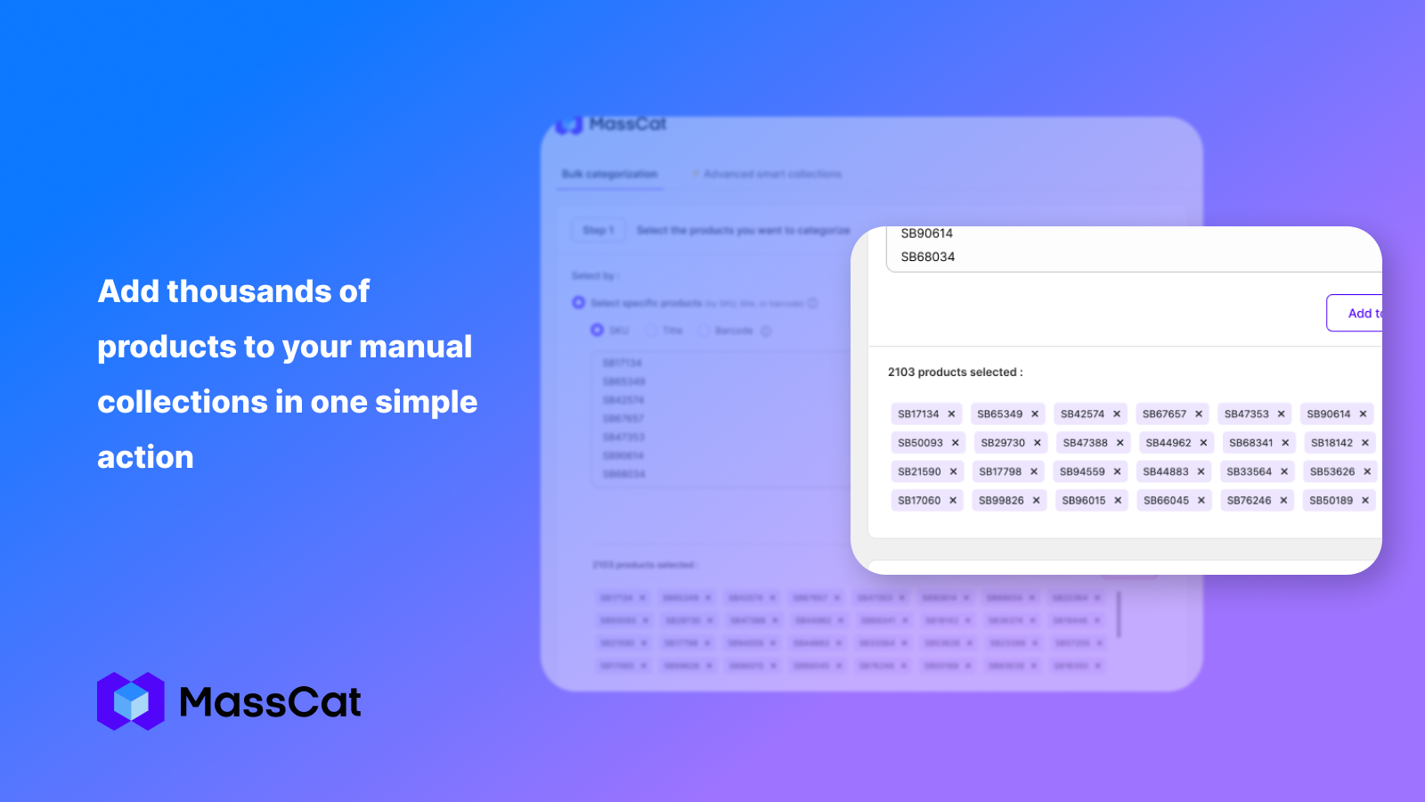 add thousands products in one simple action