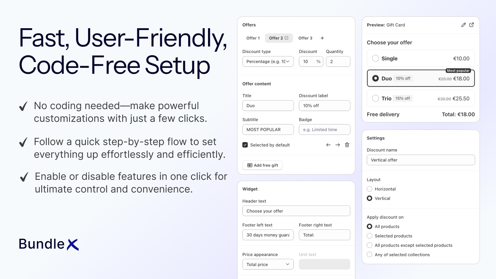 Fast, Code-Free Setup