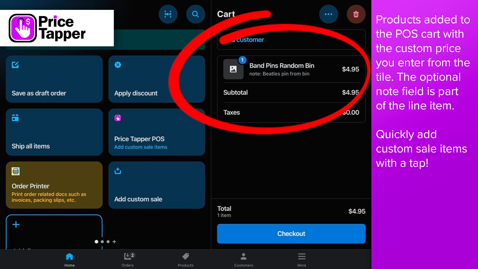 Perfect for retail stores with many non-inventory items