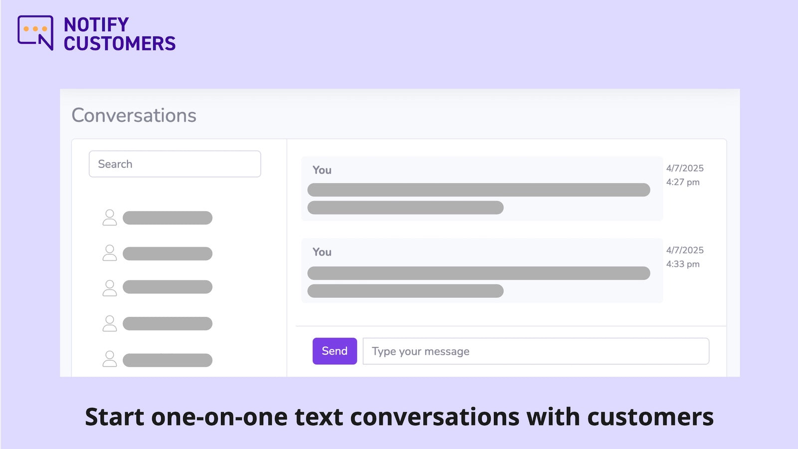 One-on-One conversations page