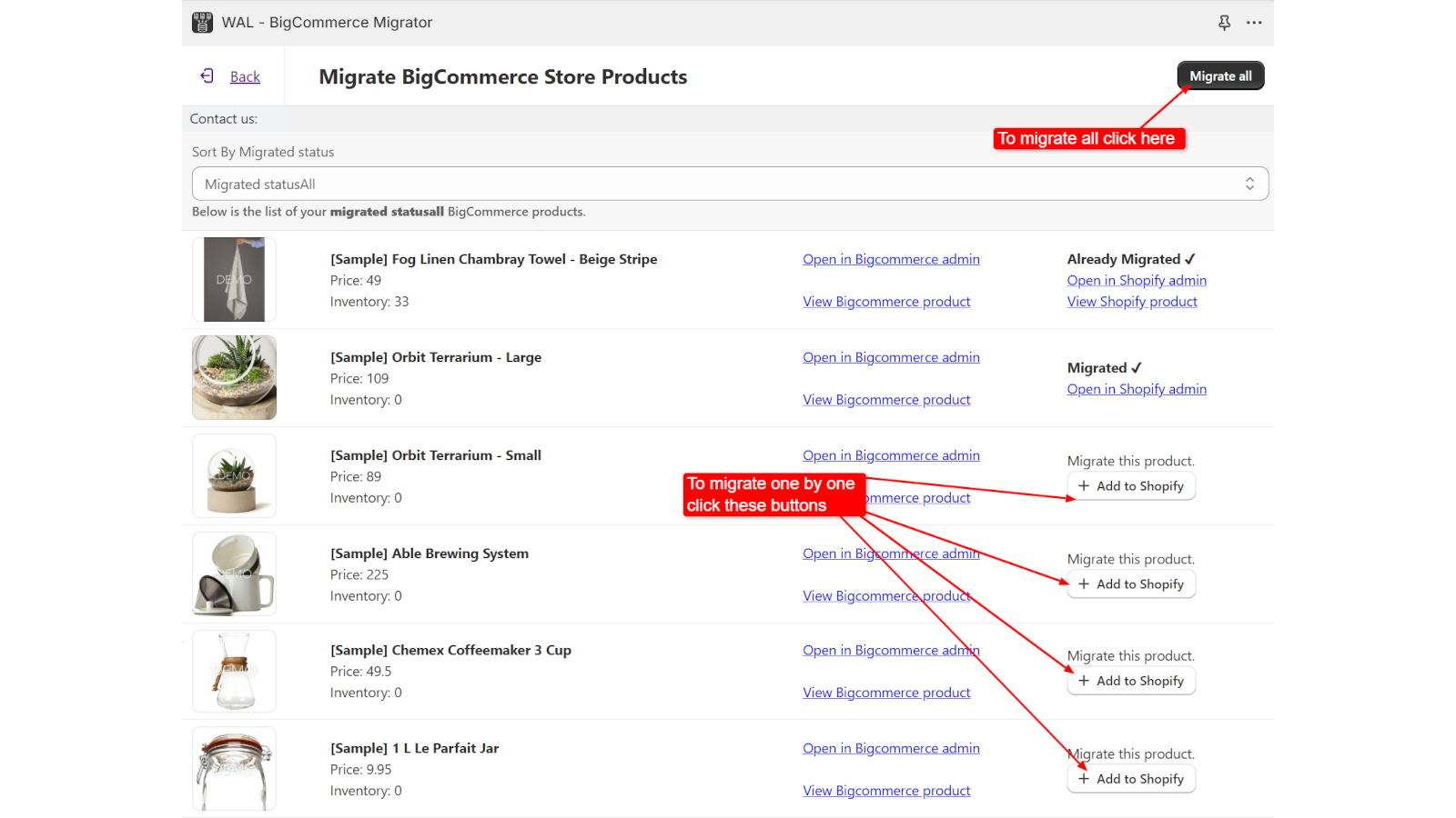 BigCommerce Products Migrator 