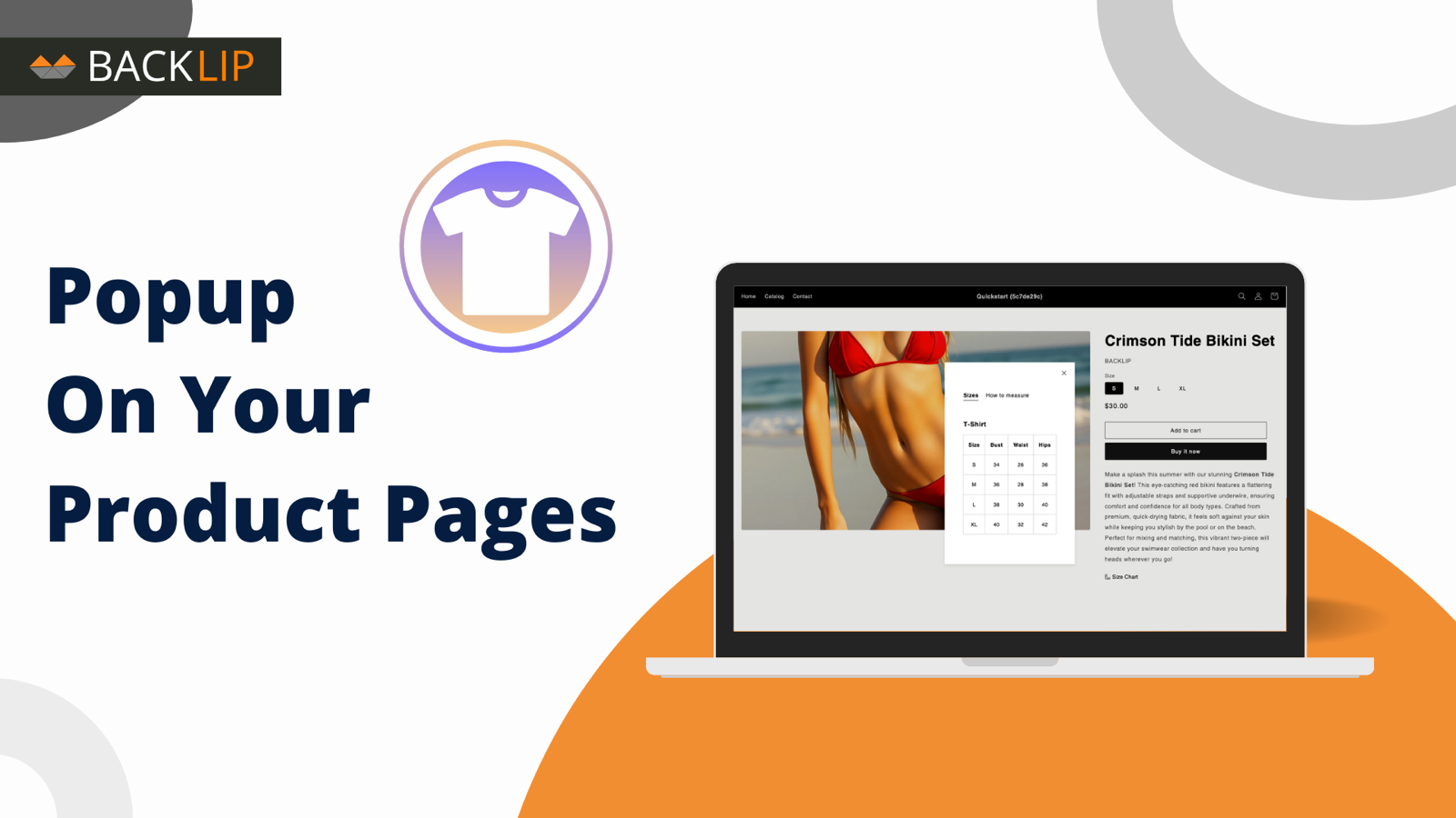 BL Size Chart Button: Popup on your product pages