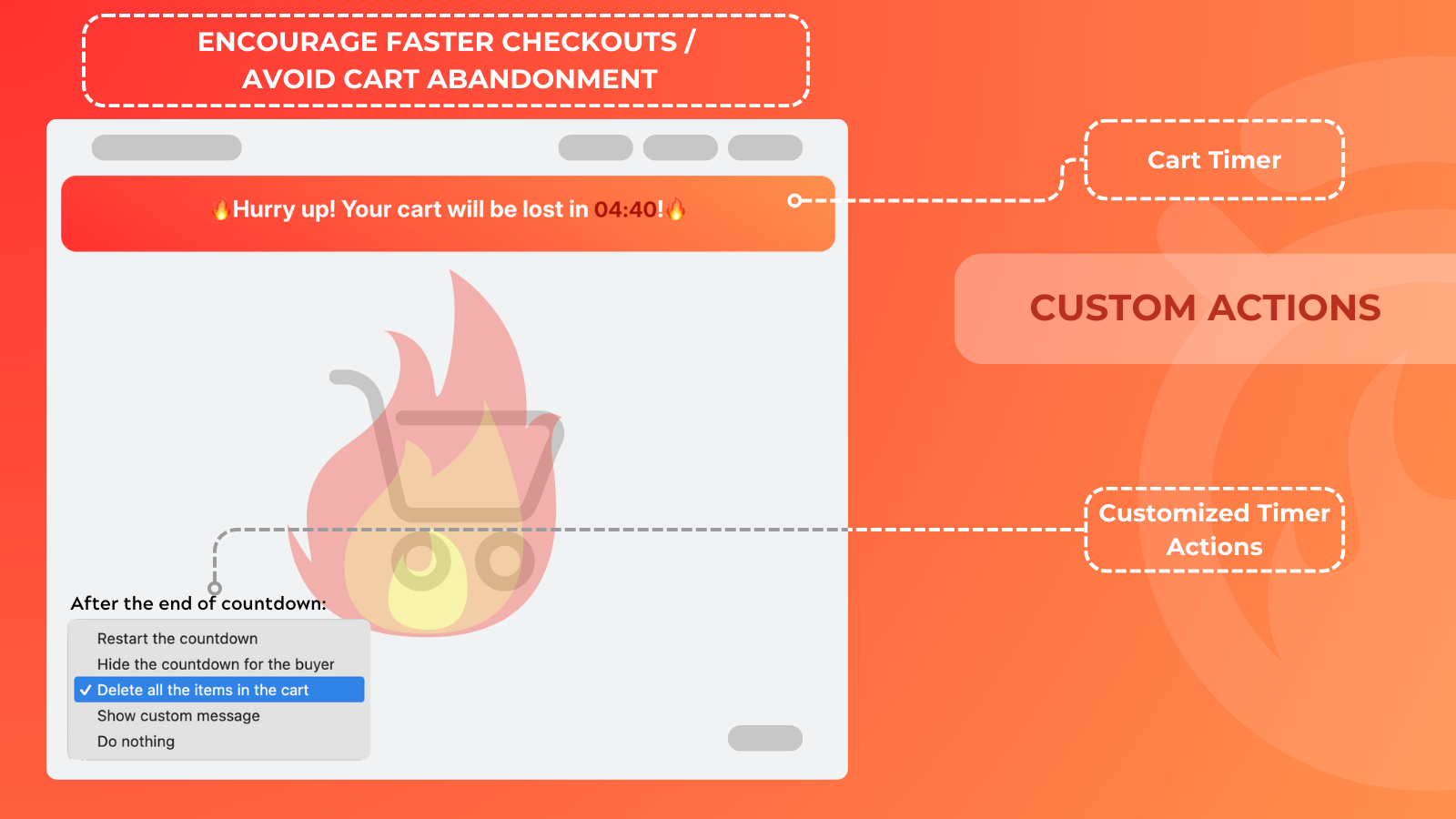 Cart TImer and Custom Actions
