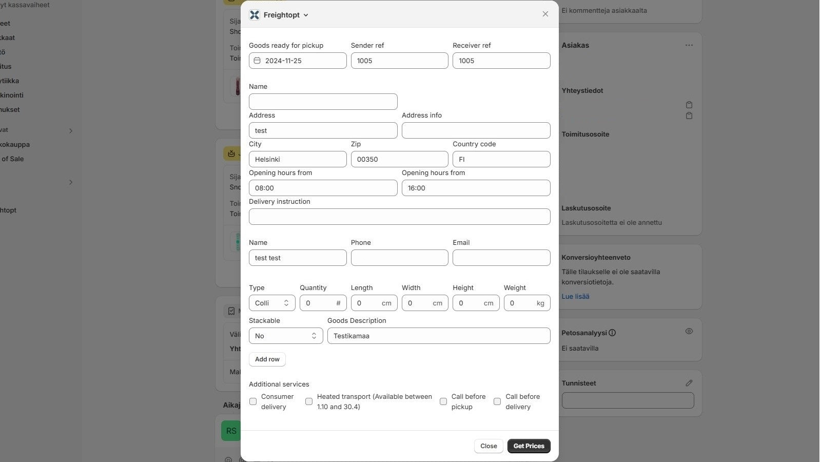 Booking form