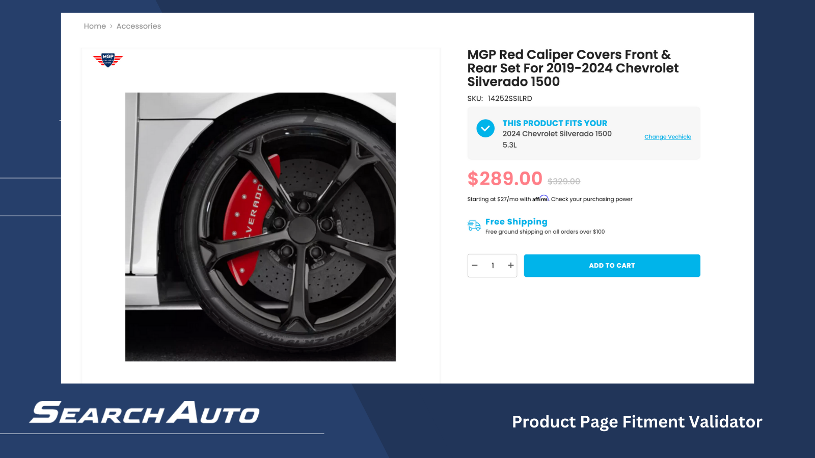 SearchAuto Fitment Lookup Product Page Fitment Validation