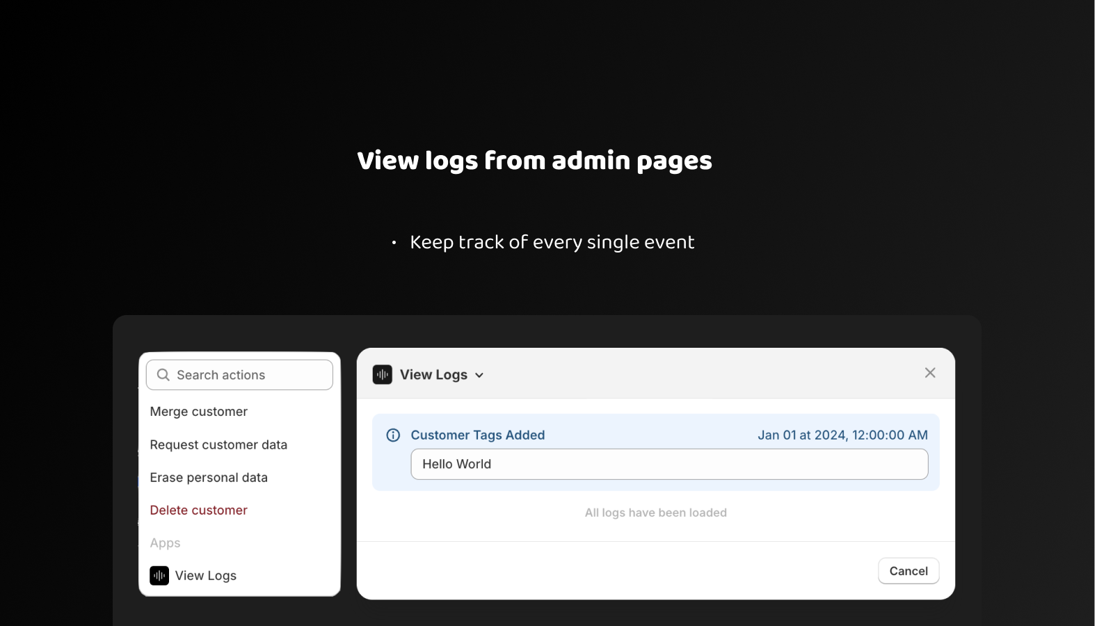 view logs