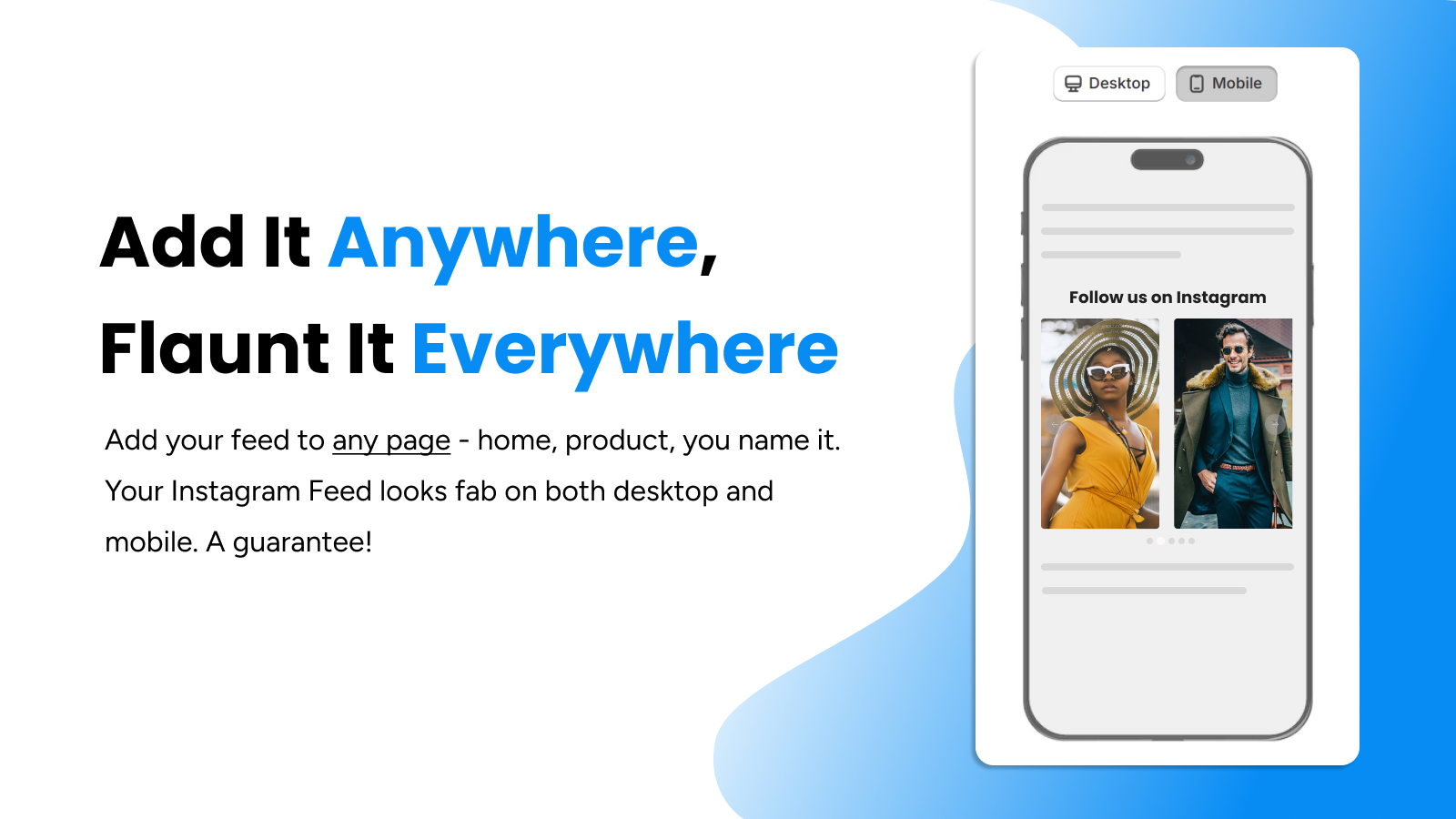 Add unlimited Instagram feeds to any page of your store