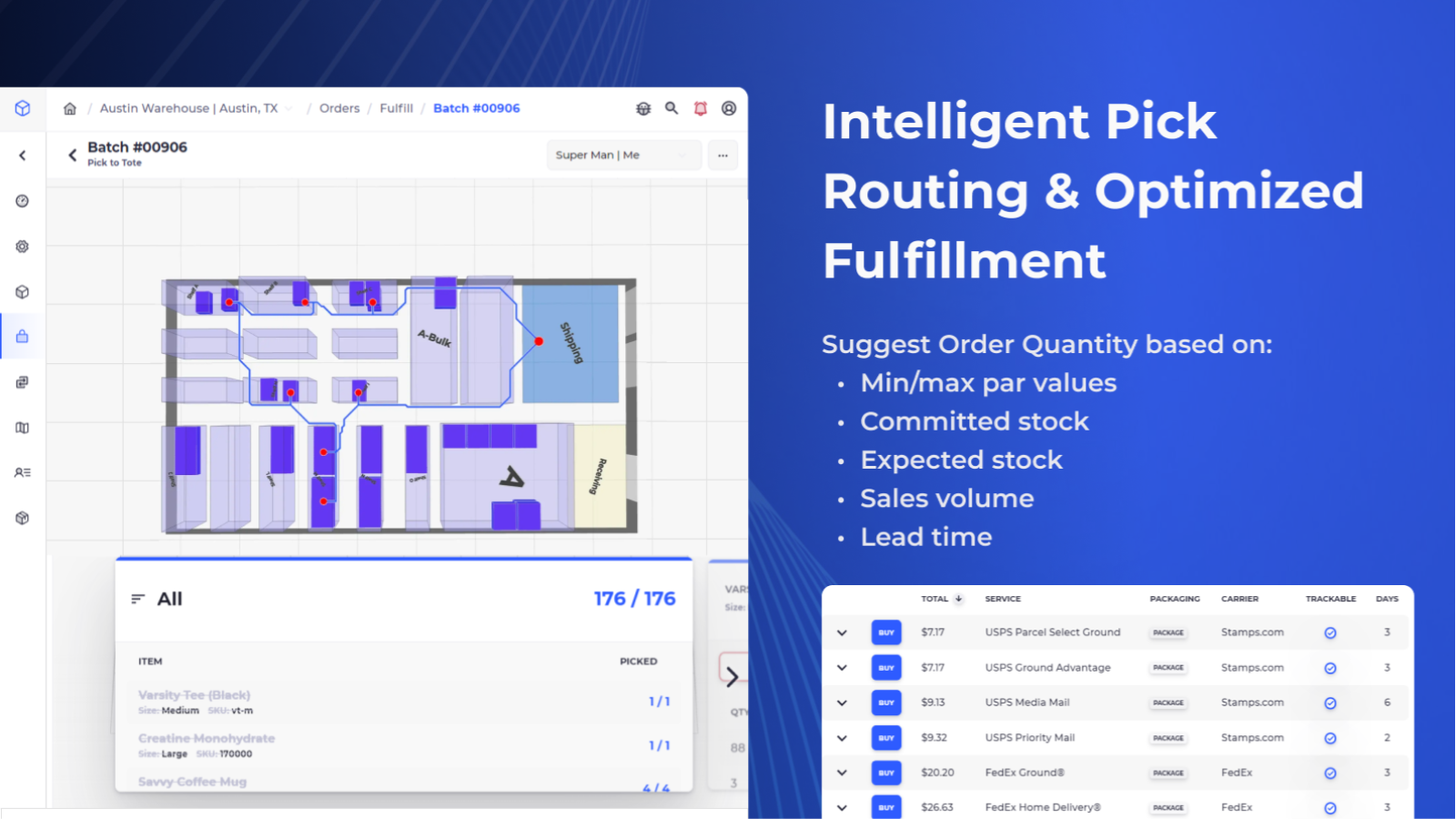 Smart pick routing and optimized fulfillment