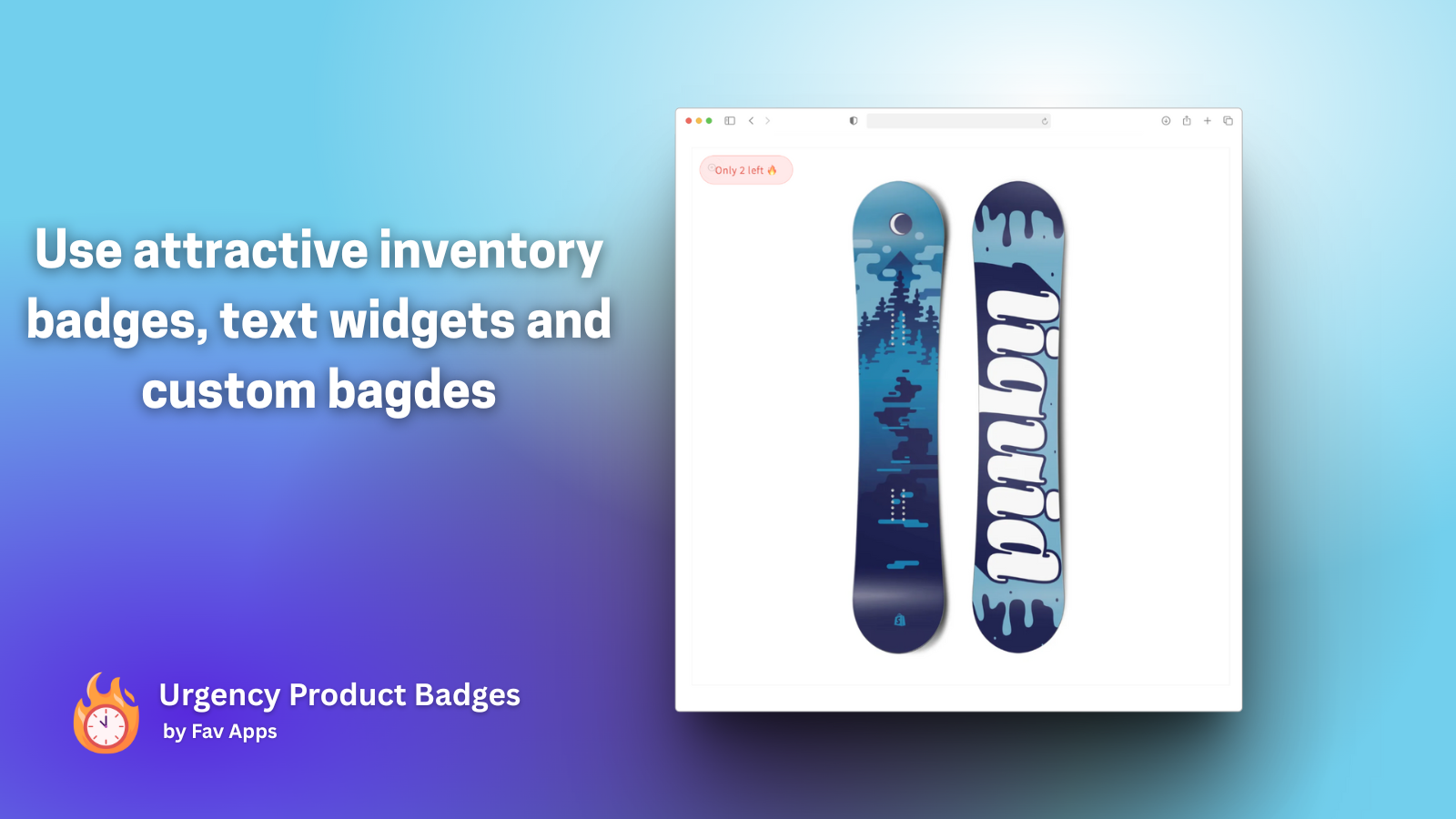 Use attractive inventory badges, text widgets and custom badges
