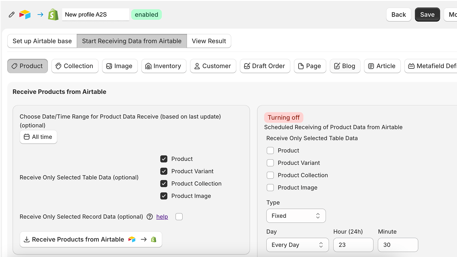Receive data from Airtable
