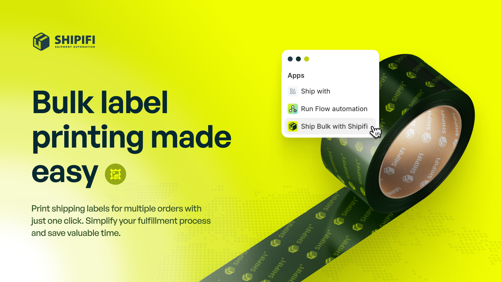 Print shipping labels for multiple orders with just one click.