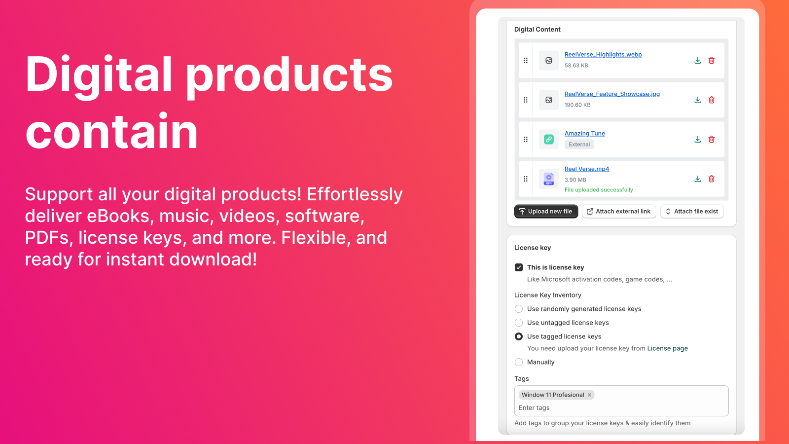 Digital product contains