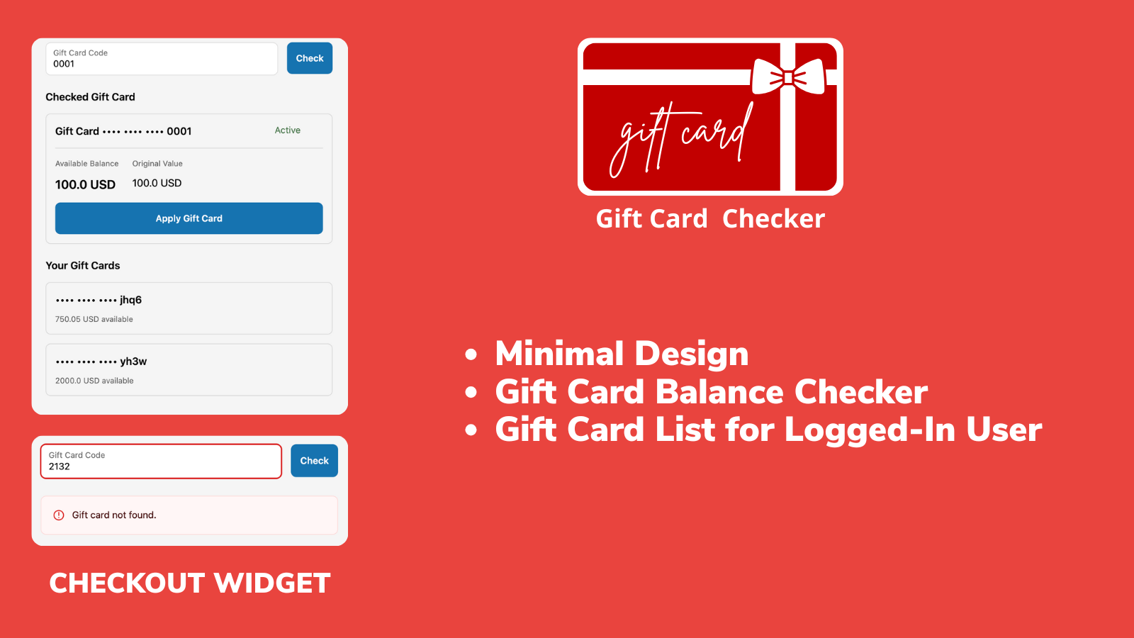 Optimized Checkout UI - Gift Card Balance Checker