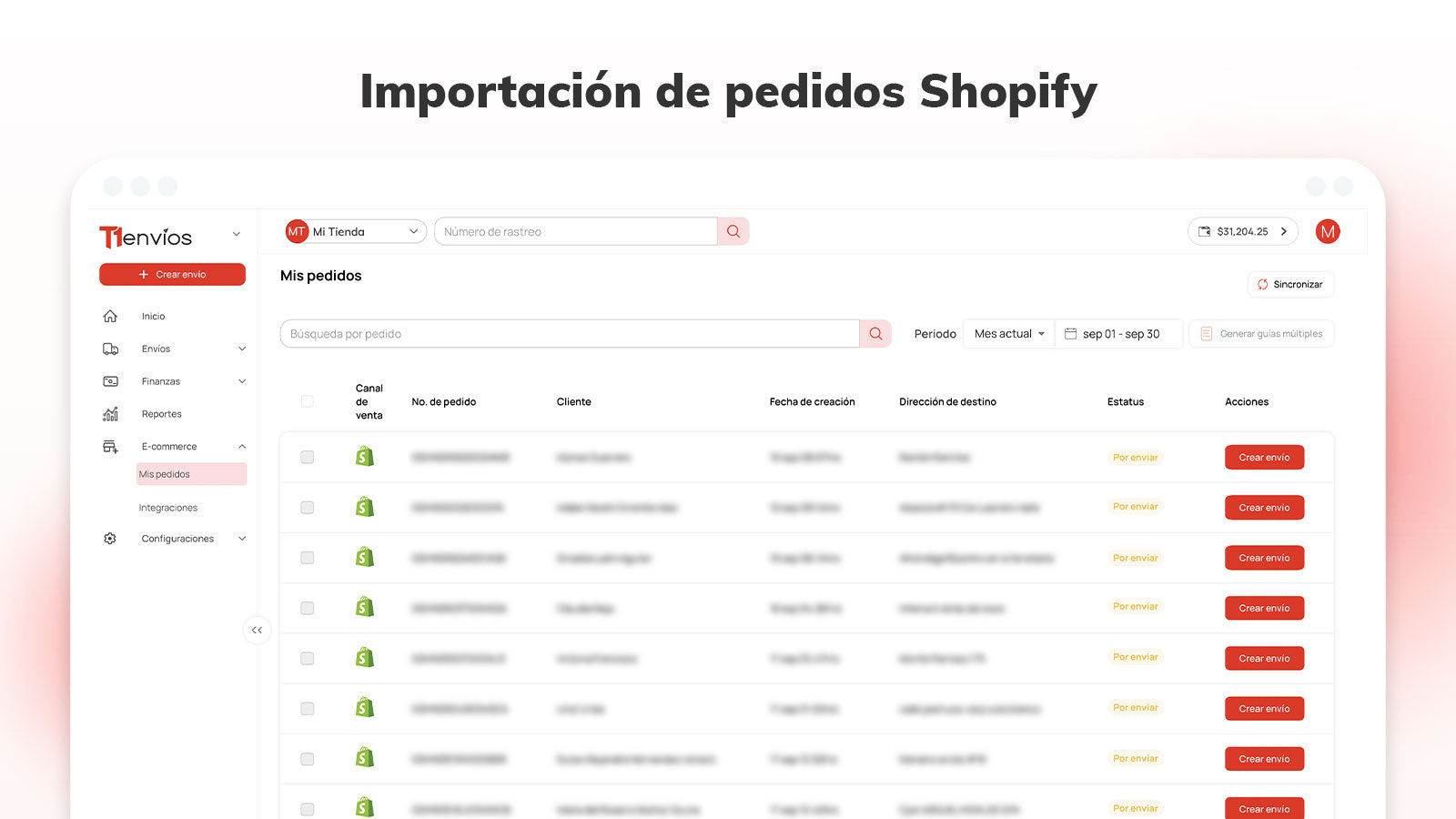 Importación de pedidos