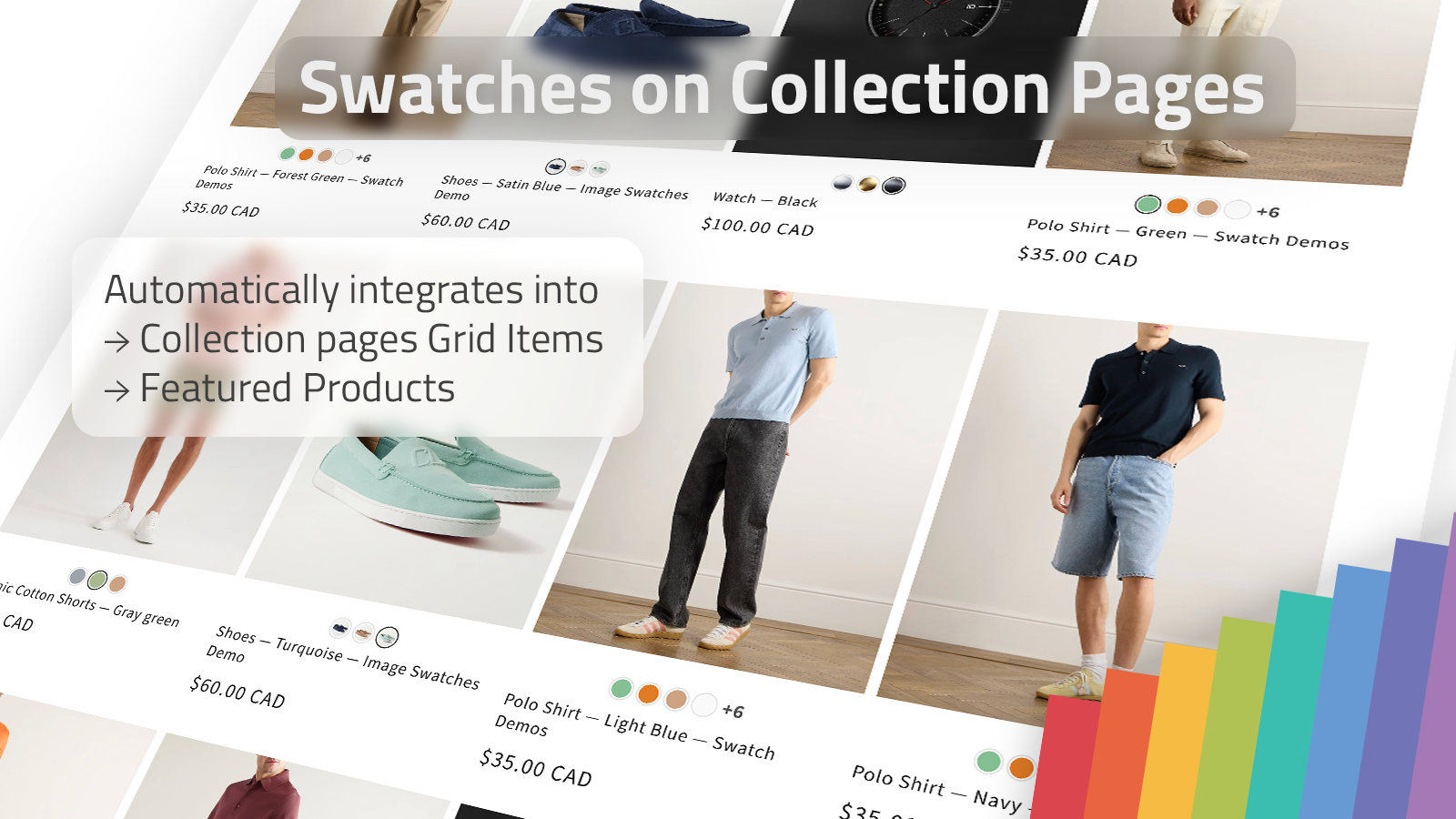 Swatch app to place Color Swatches on Collection Pages