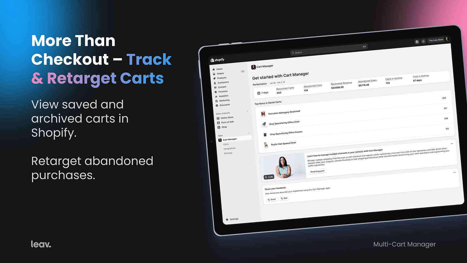 Cart Manager Admin View