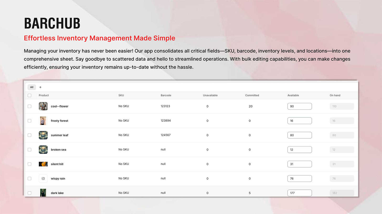 BarcHub effortless inventory man